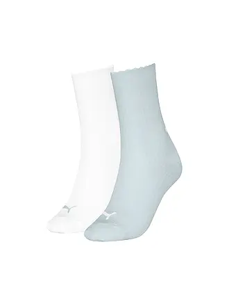 PUMA | Damen Freizeitsocken Scallop Edge 2er Pack | hellblau